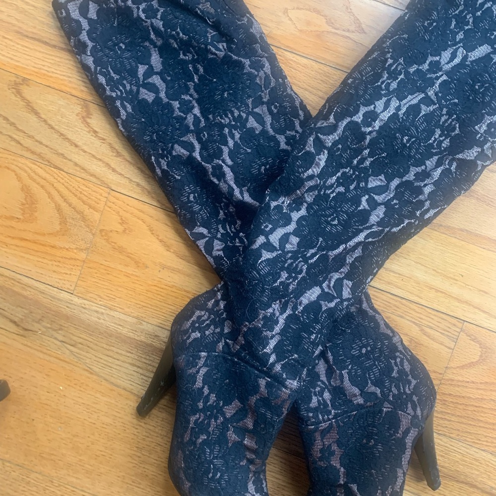 V/S vintage Y2K ORGINALS Colin Stuart Black Lace Over the Knee Boots- gorgeousss